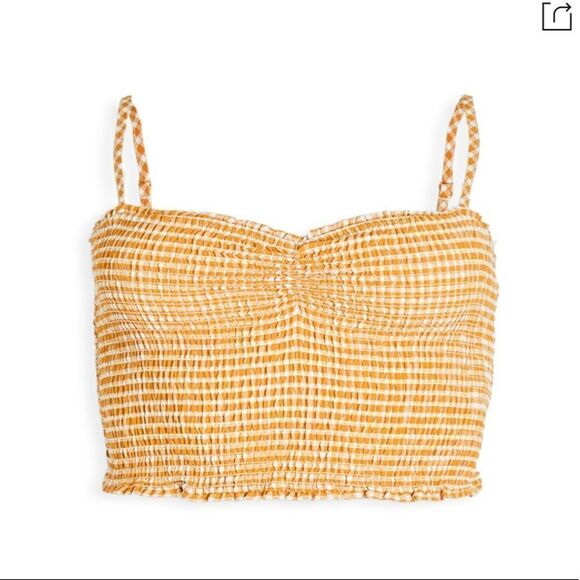 BBDAKOTA Sunshine Smocked Crop Top In Sunny Yellow - Picture 3 of 3